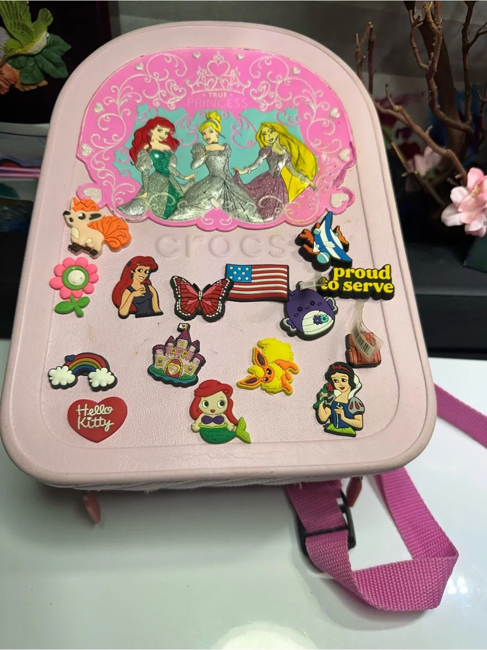 CROCS Pink Disney Princess Crocs Backpack with Jibbitz Charms